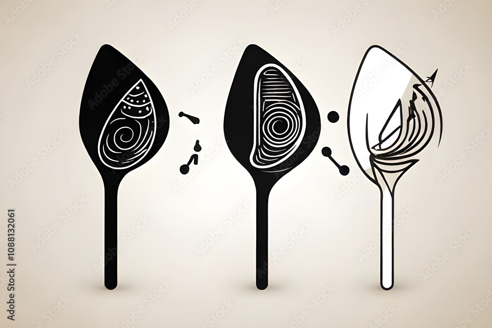 Spoon stir icon. Spoon mixing vector illustration. Arrow mix symbol ...