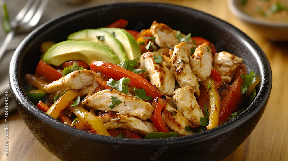 Delicious Chicken Fajita Bowl with Avocado Delicious Chicken Fajita Bowl with Avocado