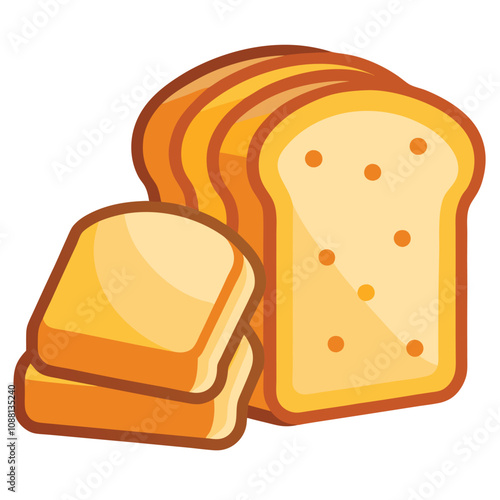 Slices Bread vector illustration isolated on a white background