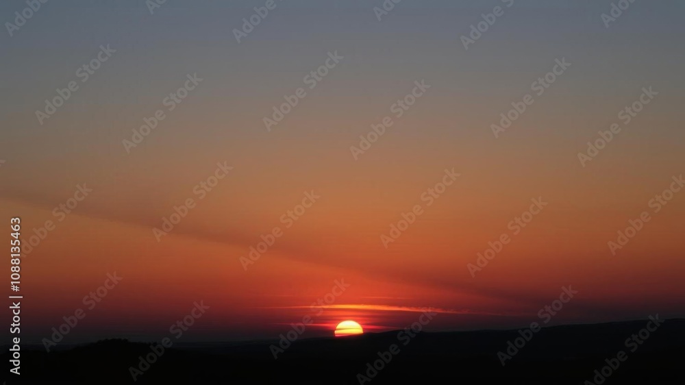 A beautiful landscape where the sun is setting on one side of the sky while the moon rises on the other, creating a stunning meeting of the day and night, nature, peaceful A beautiful landscape where the sun is setting on one side of the sky while the moon rises on the other, creating a stunning meeting of the day and night, nature, peaceful