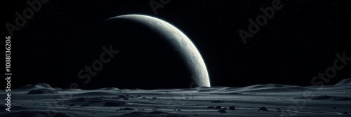 A breathtaking view of planet Earth from the barren surface of the moon, breathtaking, Earth