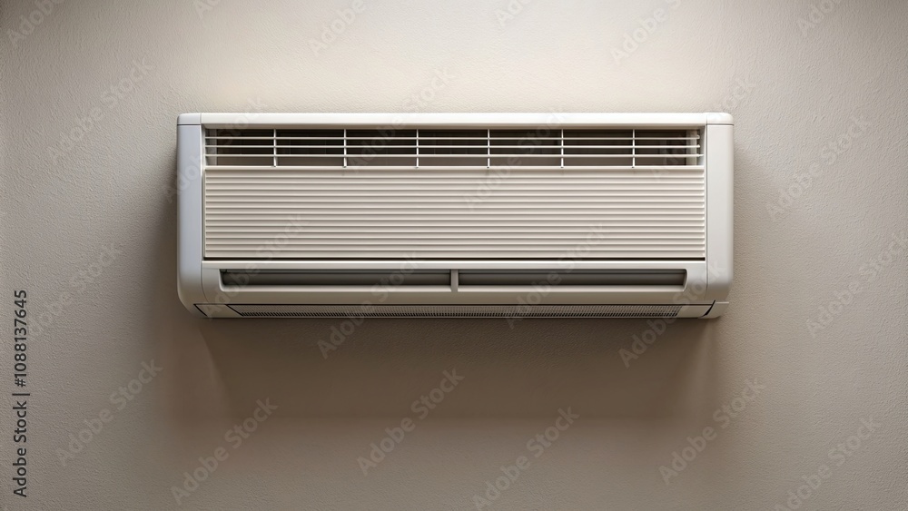 Air conditioner unit mounted on wall, cooling, appliance, technology, energy efficient, HVAC, interior Air conditioner unit mounted on wall, cooling, appliance, technology, energy efficient, HVAC, interior