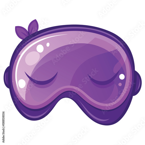 Purple Sleep Mask vector illustration isolated on a white background