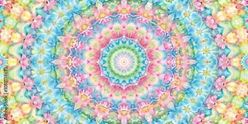 Colorful kaleidoscope pattern with pastel shades perfect for stylish backgrounds, pastel, kaleidoscope, pattern