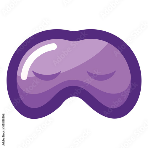 Purple Sleep Mask vector illustration isolated on a white background