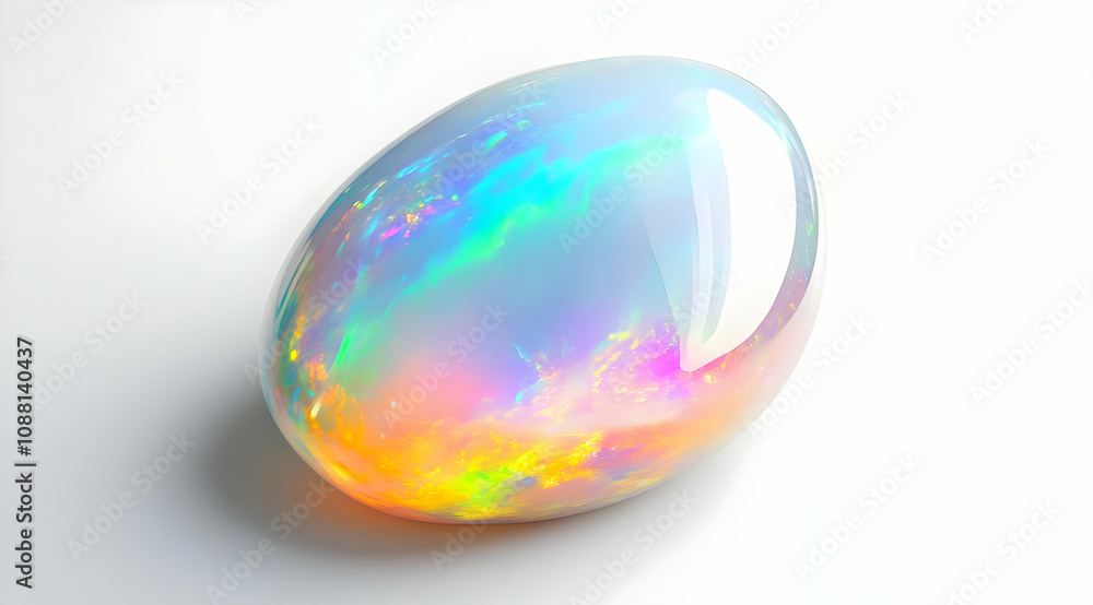 Iridescent Opal Gemstone 3D Render Iridescent Opal Gemstone 3D Render