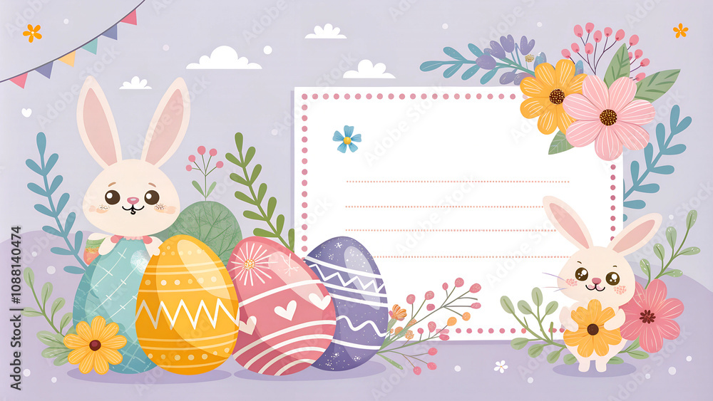 easter greeting card with bunny easter greeting card with bunny