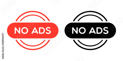Vector No Ads Round Labels