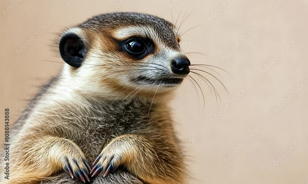 Cute Meerkat with Expressive Eyes Looking Towards Camera in Natural Habitat : Generative AI Cute Meerkat with Expressive Eyes Looking Towards Camera in Natural Habitat : Generative AI