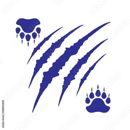 vector illustration of bear paw marks