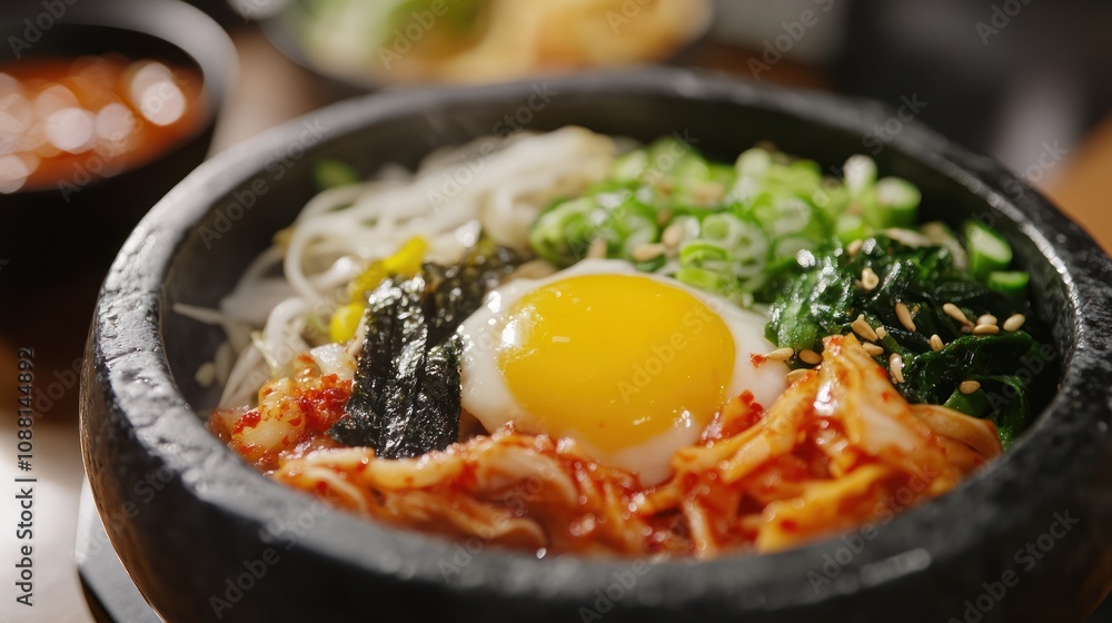 Korean Bibimbap with Fried Egg Korean Bibimbap with Fried Egg