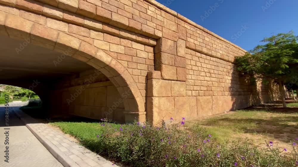 old stone bridge in the village,The outlet Village in Dubai old stone bridge in the village,The outlet Village in Dubai