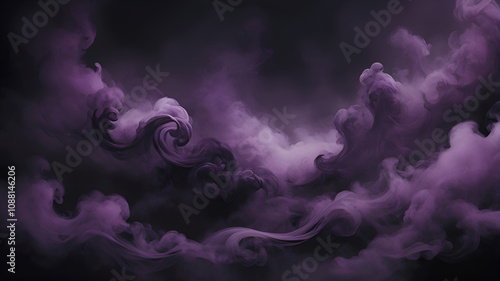 A dark, mysterious background with swirling smoke and mist in shades of black and deep purple. The atmosphere is eerie and haunting, perfect for a moody, gothic look.
 photo