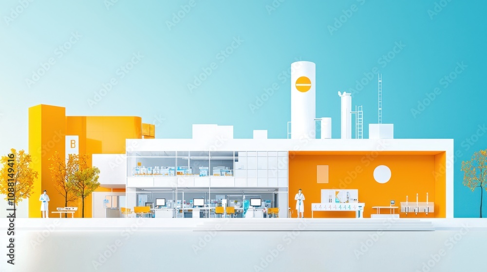 Obraz premium Innovative healthcare facility design modern architecture urban