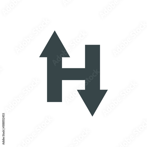 Free Download letter H with arrow logo vector illustration template design - GFXLoad
