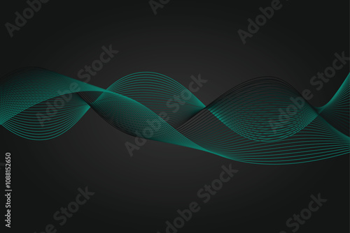 Abstract wave shapes for creative projects. Digital frequency modulation design. Artistic linear background. gradient waves and lines. Smooth flowing stripes, refined curves.