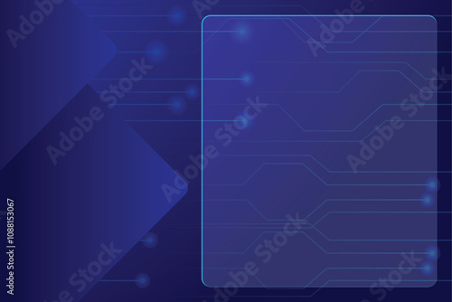 dark blue technology background with glasmorphism