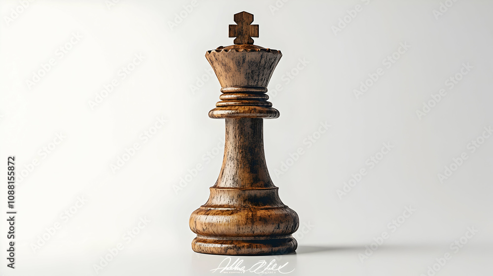 3D Render of Wooden Chess Queen Piece 3D Render of Wooden Chess Queen Piece