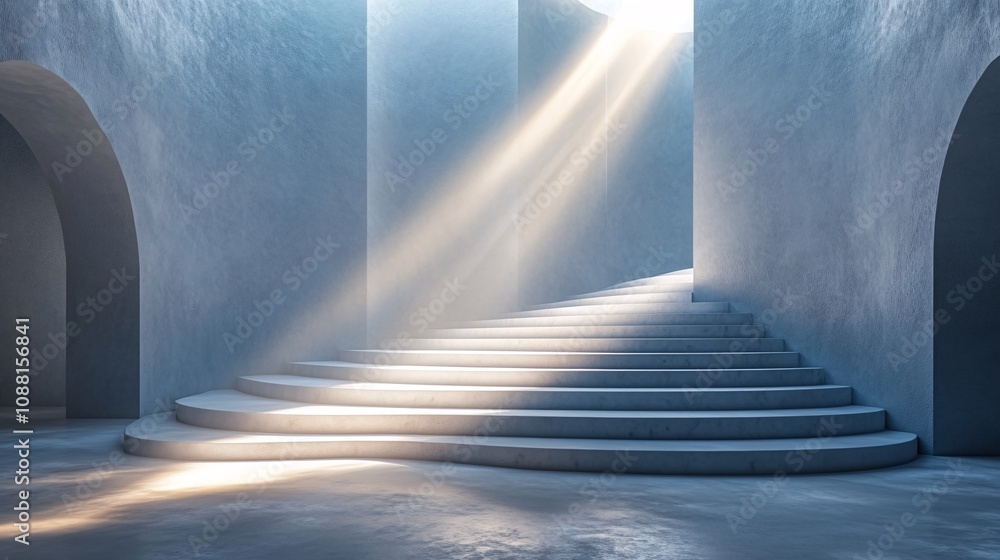 Abstract 3D Podium with Light Beams Abstract 3D Podium with Light Beams
