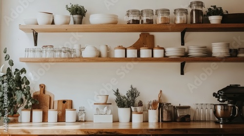 Clean and Organized Kitchen with Labeled Containers