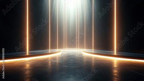 Illuminated Podium on Dark Background