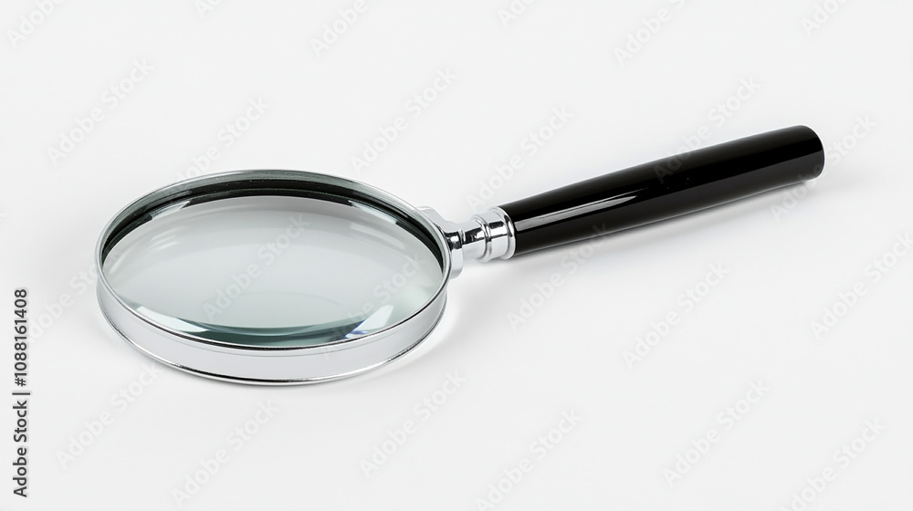 A classic magnifying glass isolated on white A classic magnifying glass isolated on white