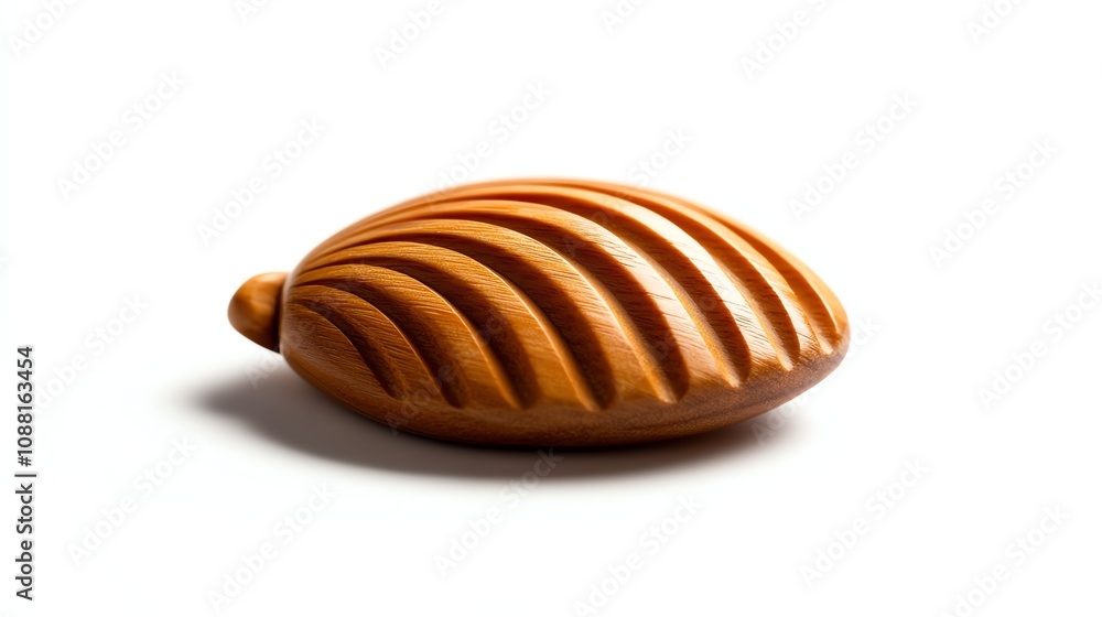 Wooden object with intricate design, white isolated background. Wooden object with intricate design, white isolated background.