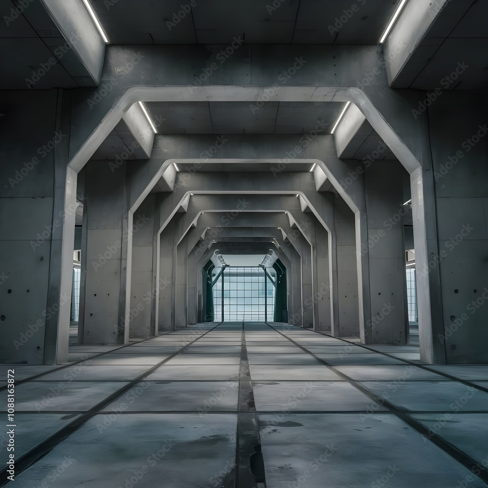 abstract futuristic architecture with empty concre abstract futuristic architecture with empty concre