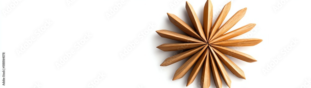 Wooden star-shaped decor on white isolated background. Wooden star-shaped decor on white isolated background.