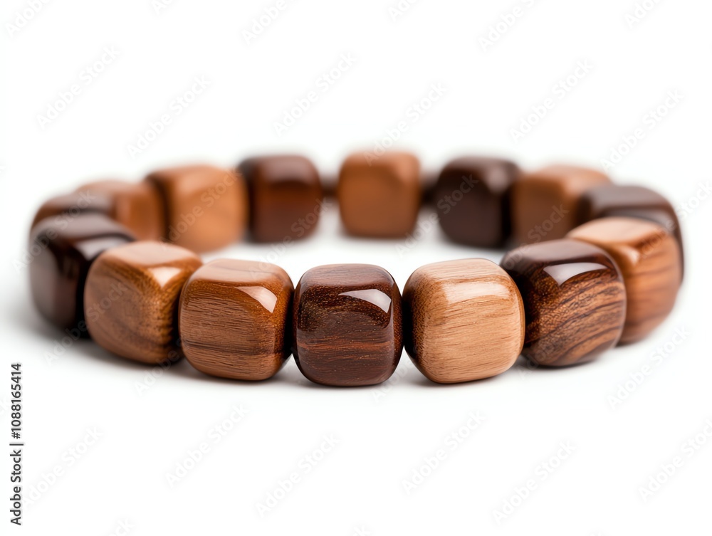Wooden bead bracelet on a white isolate background. Wooden bead bracelet on a white isolate background.