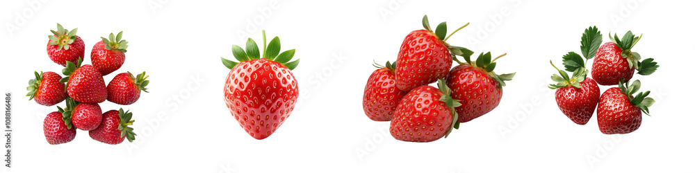 Strawberry fresh isolated on white background. Mix Collection Png. Strawberry fresh isolated on white background. Mix Collection Png.