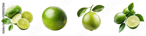 Lime isolated on white background. Mix Collection Png.