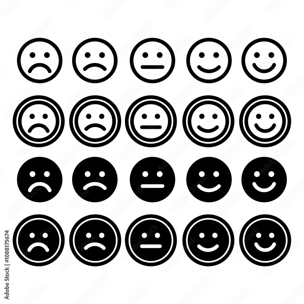 set of faces emoticon set of faces emoticon