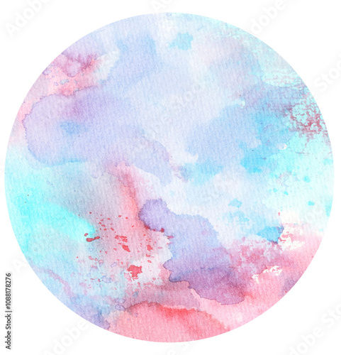 Obraz na płótnie Watercolor hand painted circles texture. Watercolour circle elements for design. w salonie