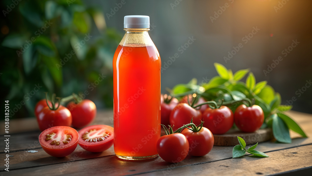 Tomato Juice in a Plastic Bottle Tomato Juice in a Plastic Bottle