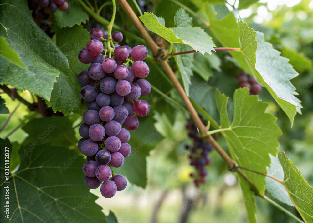 vineyard with rows of grapevines in the countryside, morning light, generative ai vineyard with rows of grapevines in the countryside, morning light, generative ai