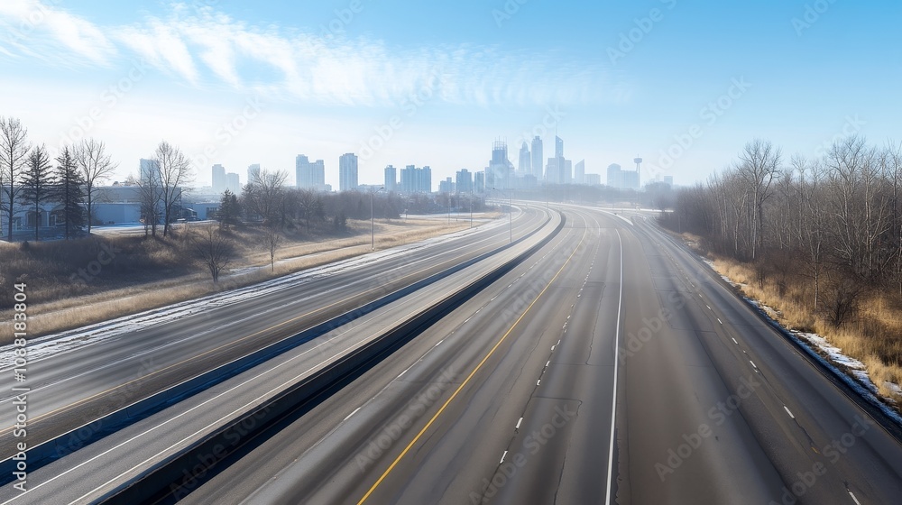 Empty express lane on highway during off-peak hours, symbolizing efficiency and opportunity in a calm, uncluttered environment. Empty express lane on highway during off-peak hours, symbolizing efficiency and opportunity in a calm, uncluttered environment.