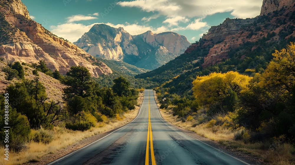 Fototapeta premium Scenic Highway Through Mountains