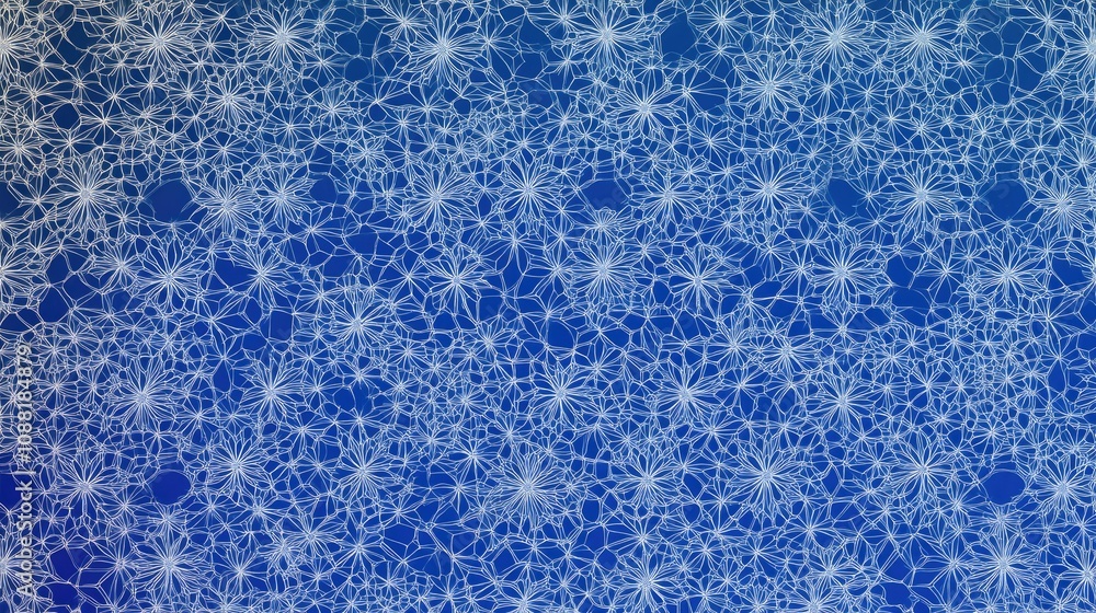 Elegant seamless pattern of white line snowflakes on a gradient blue background, creating a festive winter atmosphere. Elegant seamless pattern of white line snowflakes on a gradient blue background, creating a festive winter atmosphere.