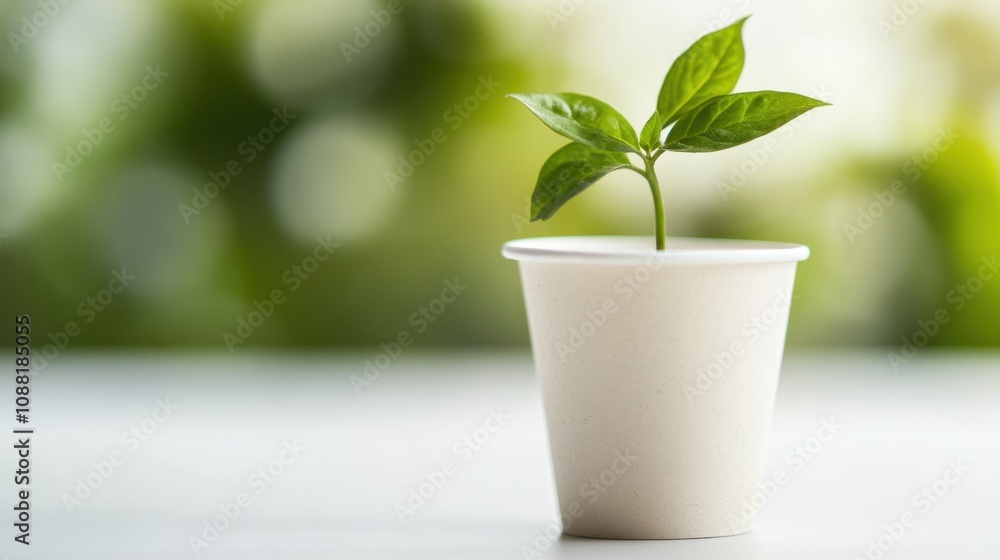 Eco-Friendly Biodegradable Plant-Based Plastic Cup Close-Up Isolated on White Background for Sustainable Living Concept Eco-Friendly Biodegradable Plant-Based Plastic Cup Close-Up Isolated on White Background for Sustainable Living Concept