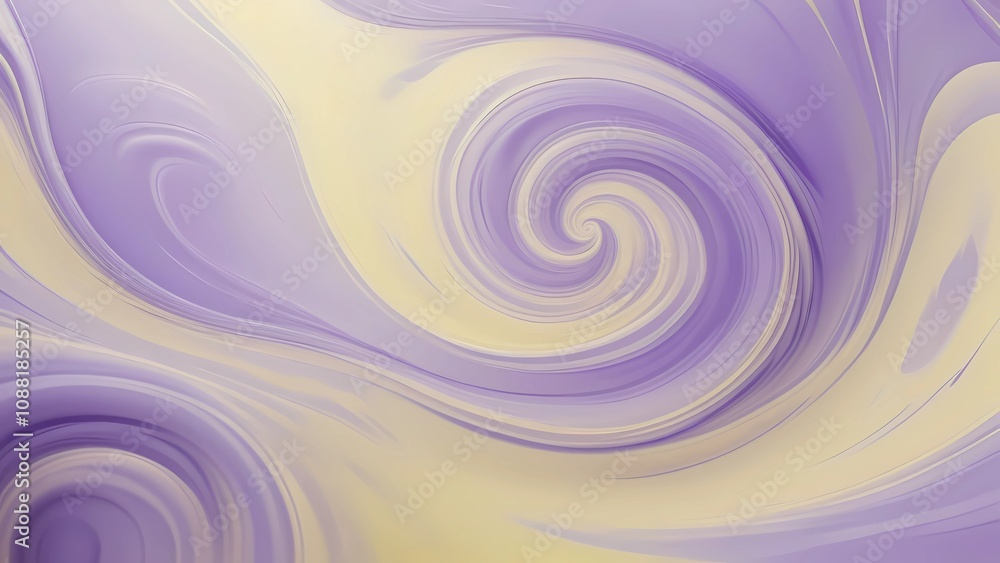 Obraz premium Abstract background with gentle lavender and soft yellow swirls, blending smoothly to create a dream-like and calming atmosphere