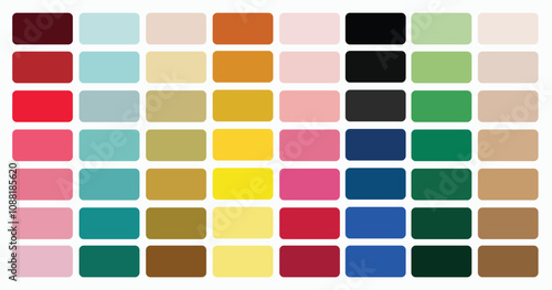 Colorful Palette. Fashion Trend Color Guide Palette, Trend Color of the year, Color palette guide. RGB color model with intersecting red, green and blue squares, Colored palette design.Vector color, 