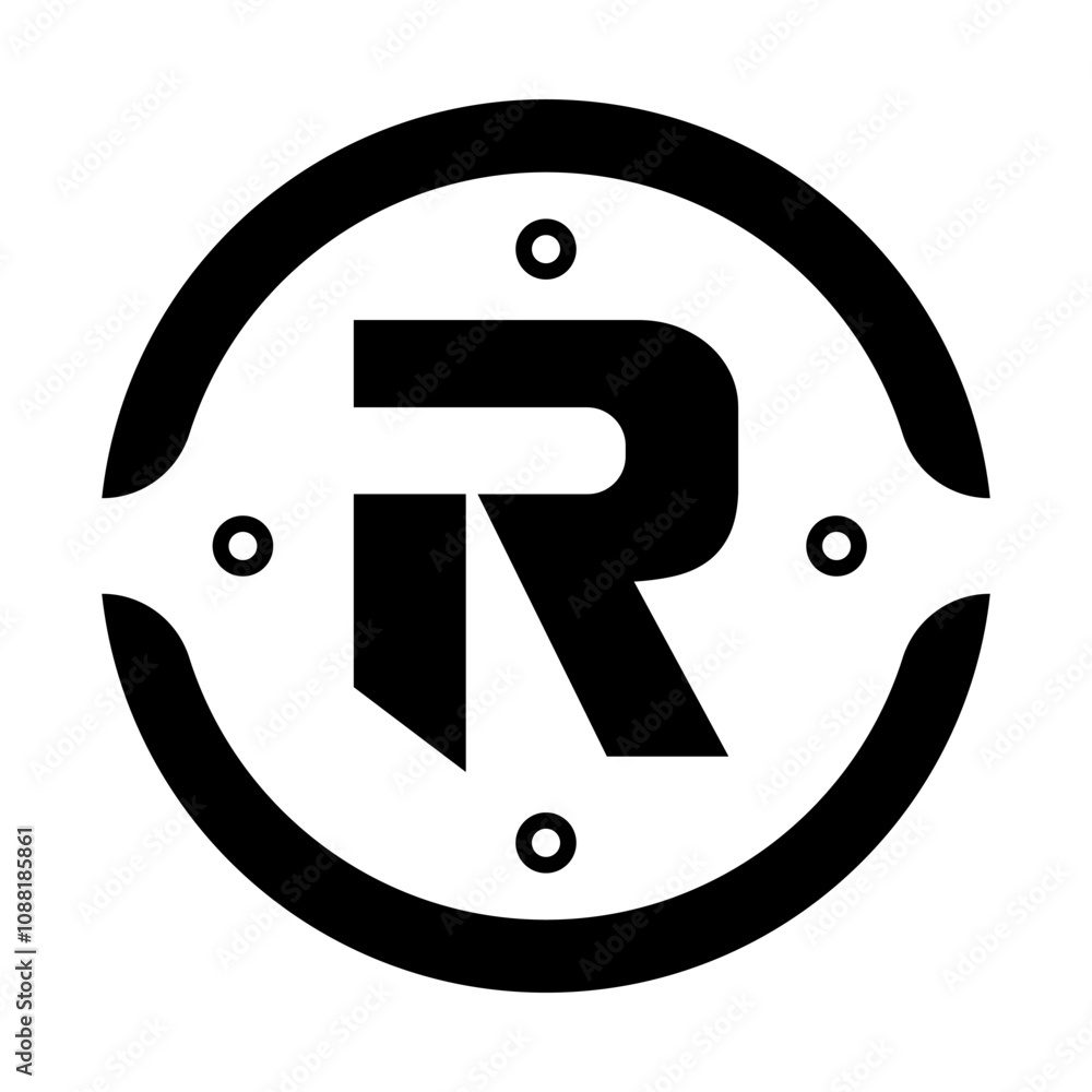 R Monogram Logo Set - Circular and Futuristic Design R Monogram Logo Set - Circular and Futuristic Design