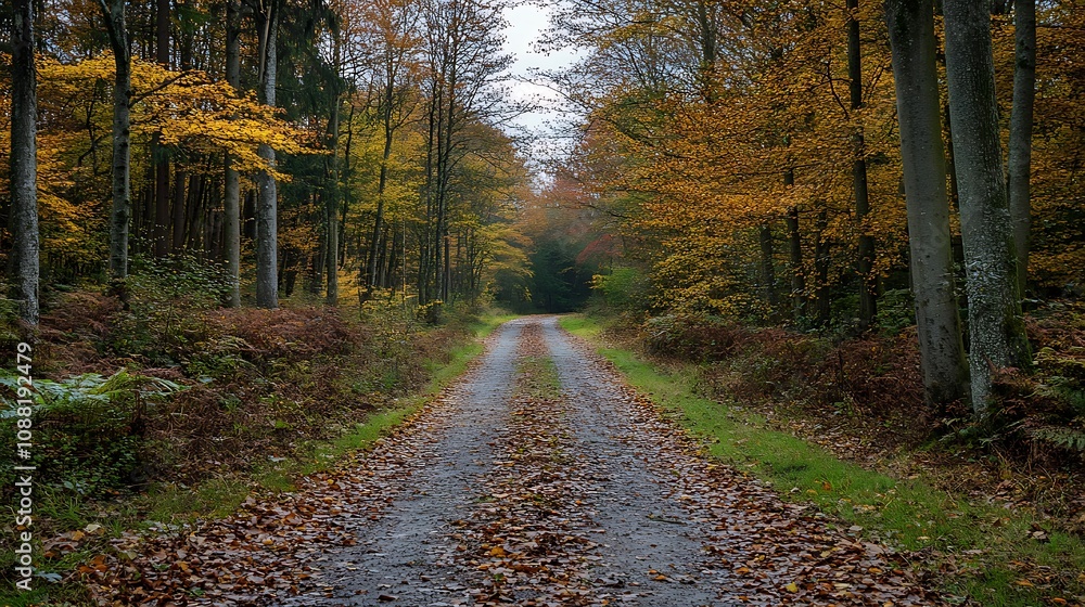 Fototapeta premium Autumn Forest Road