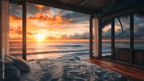 Ocean Sunset View from Bedroom