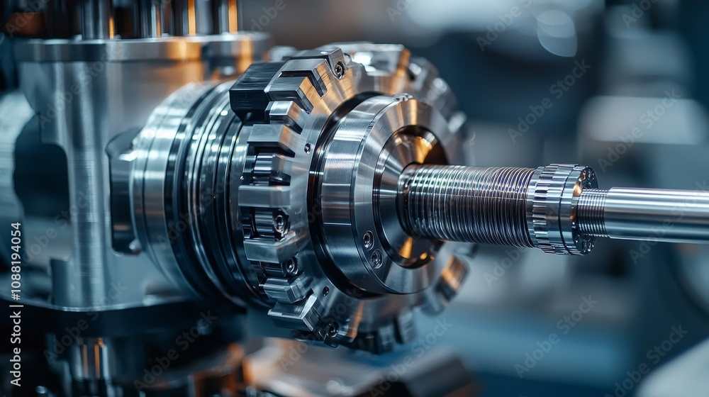 A close-up of a shiny metallic gear mechanism, showcasing intricate details and precision engineering. A close-up of a shiny metallic gear mechanism, showcasing intricate details and precision engineering.
