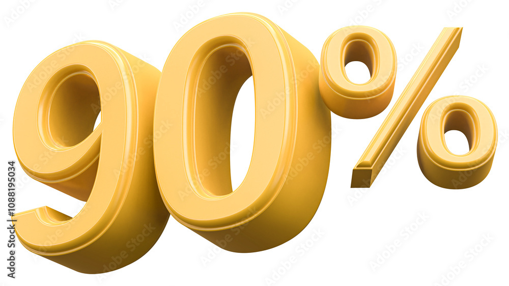 90 Percent Off Discount Gold Number 3D Render 90 Percent Off Discount Gold Number 3D Render