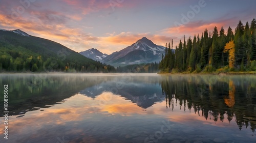 sunrise over the lake