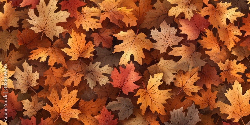 Autumn Leaves Seamless Pattern Fall Foliage Background Design Autumn Leaves Seamless Pattern Fall Foliage Background Design