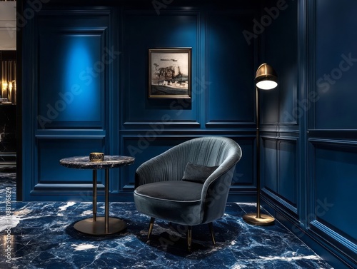 Luxurious Blue Room Interio...